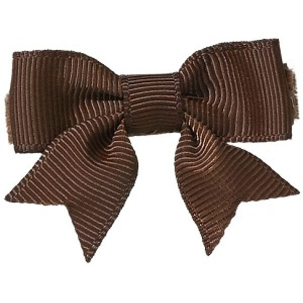 No Slippy Hair Clippy Emily Grosgrain Baby Bow Brown