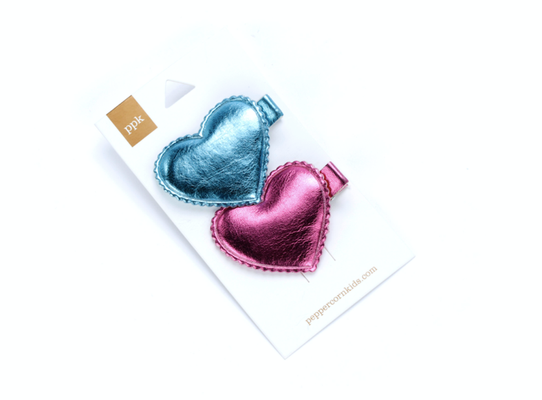 Peppercorn Kids Metallic Heart Hair Clip