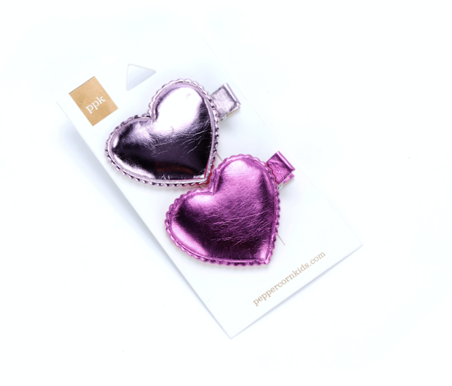 Peppercorn Kids Metallic Heart Hair Clip