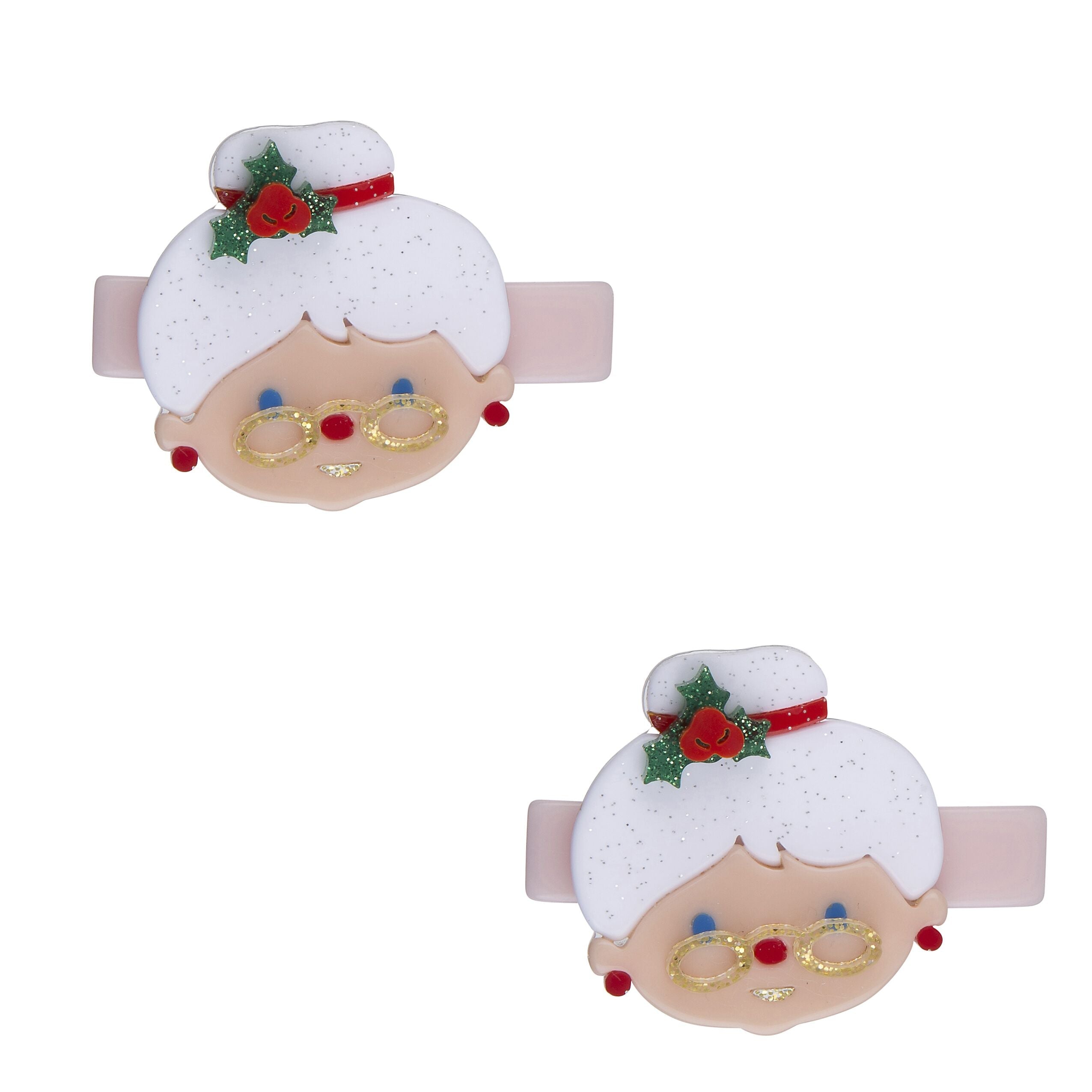 Lilies & Roses Hair Clips Mrs. Claus